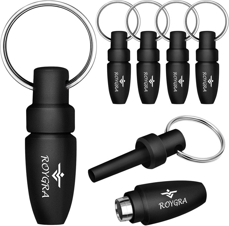roygra Cigar Punch Cutter Set (6 Pack), Cigar Punch Tool, Plastic Mini Smoking Accessories with Key Chain Fit All Cigars, Portable Sharp Clean Cut - Black - Image 1